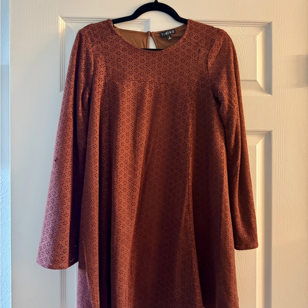 Timing Women's Rust Boho Flare Sleeve Dress